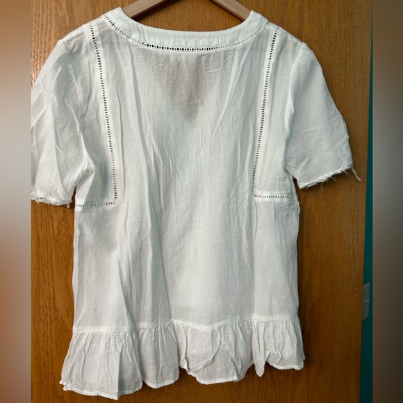 Gap eyelet blouse Medium Tall peplum top sheer lace look York top - Picture 11 of 15